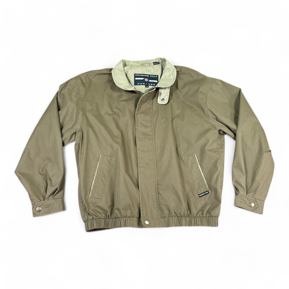 Vintage Members Only Jacket Adult MEDIUM Brown Tan Mariner Windbreaker 90s - Picture 1 of 10